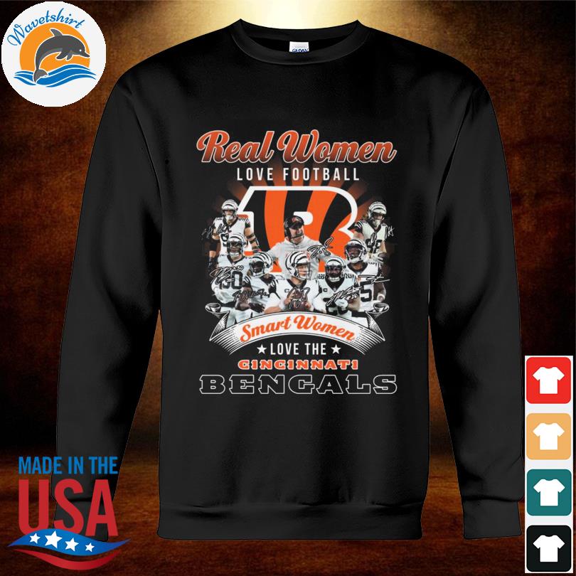 Cincinnati Bengals real women love baseball smart women love the Cincinnati  Bengals signatures 2023 shirt - Wow Tshirt Store Online