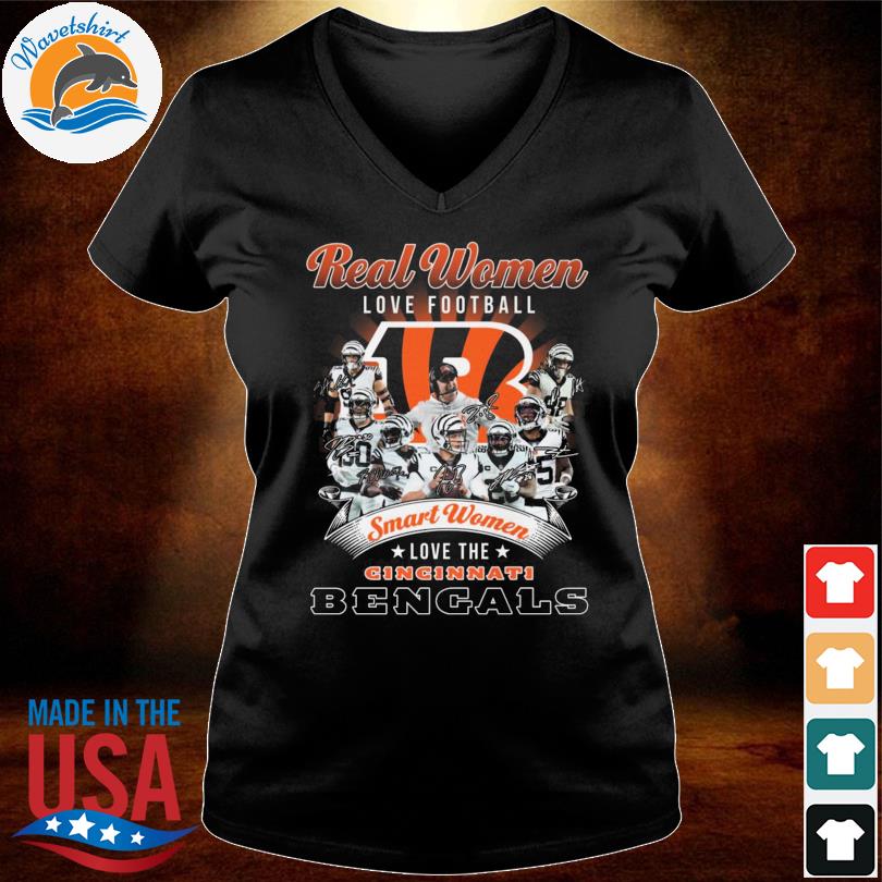 Cincinnati Bengals real women love baseball smart women love the Cincinnati  Bengals signatures 2023 shirt - Wow Tshirt Store Online