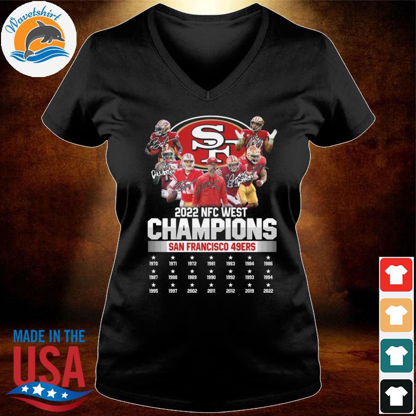 2022 NFC West Division Champions San Francisco 49ers team signatures shirt,  hoodie, sweater, long sleeve and tank top