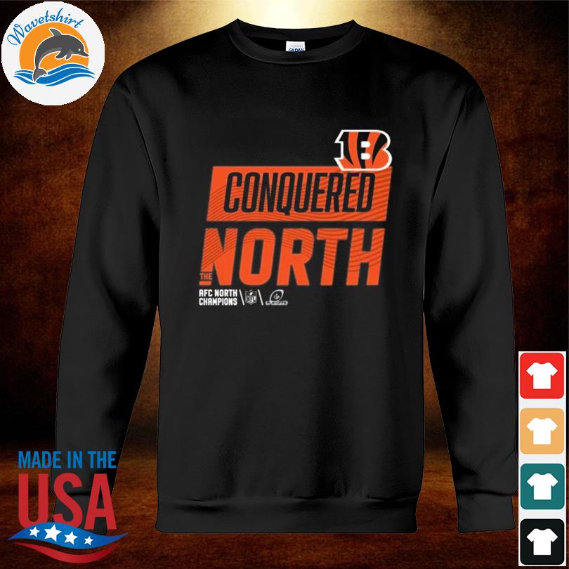 Conquered the north afc north champions bengals shirt, hoodie, sweater,  long sleeve and tank top