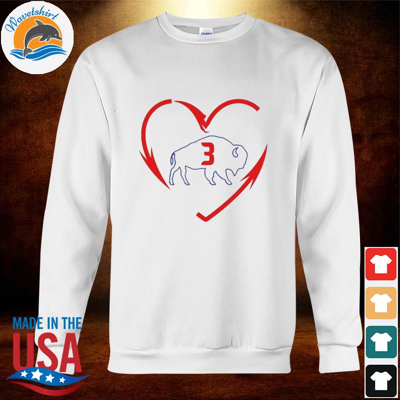 Damar Hamlin Love For 3 T-Shirt and Hoodie - Buffalo Bills (100% DONATED) -  Skullridding