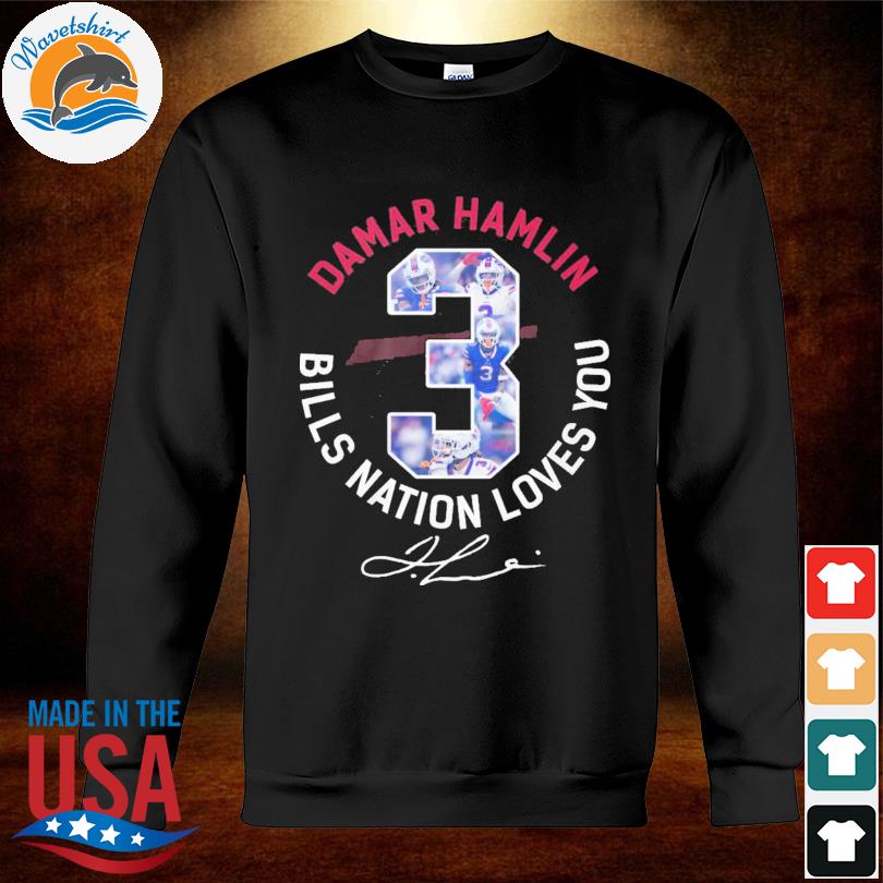 Damar Hamlin #3 Buffalo Bills Nation Loves You Signature Royal T