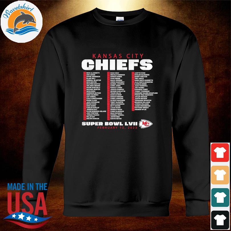 Funny Kansas city Chiefs super bowl lvii varsity roster 2023 shirt