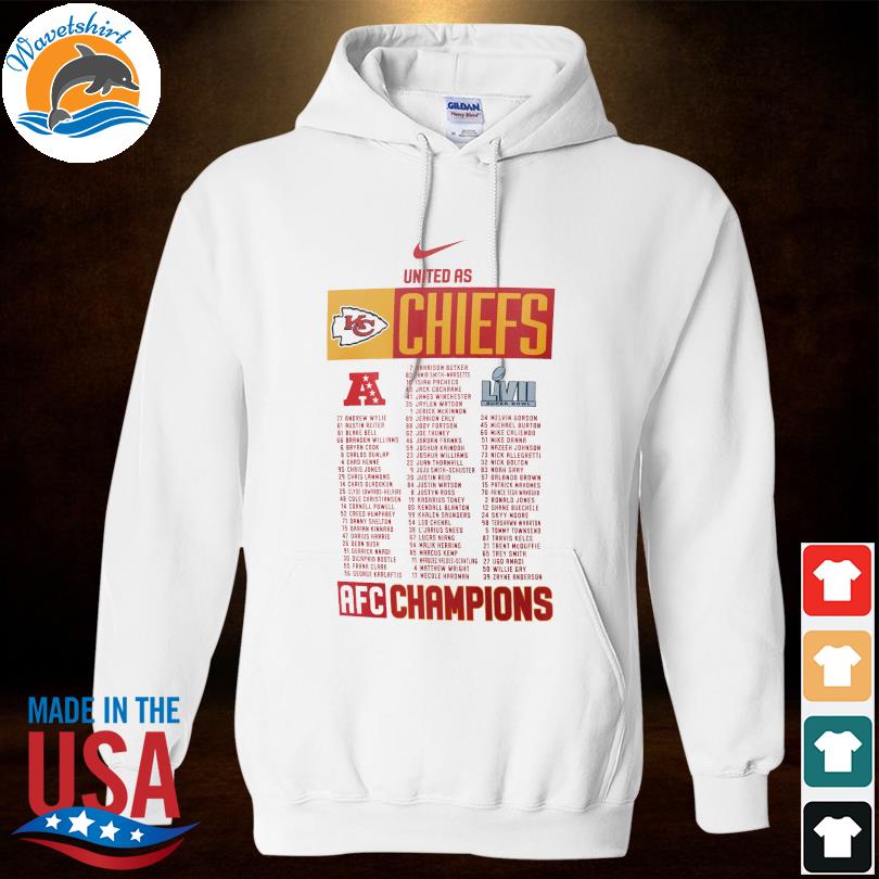 Kansas city Chiefs 2022 afc champions roster shirt, hoodie