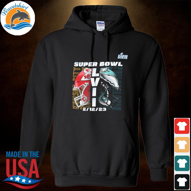 Kansas city Chiefs vs philadelphia eagles super bowl lvii matchup helmet  decals shirt, hoodie, sweater, long sleeve and tank top