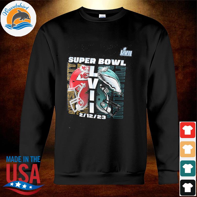 Kansas city Chiefs vs. philadelphia eagles super bowl lvii matchup helmet  shirt, hoodie, sweater, long sleeve and tank top