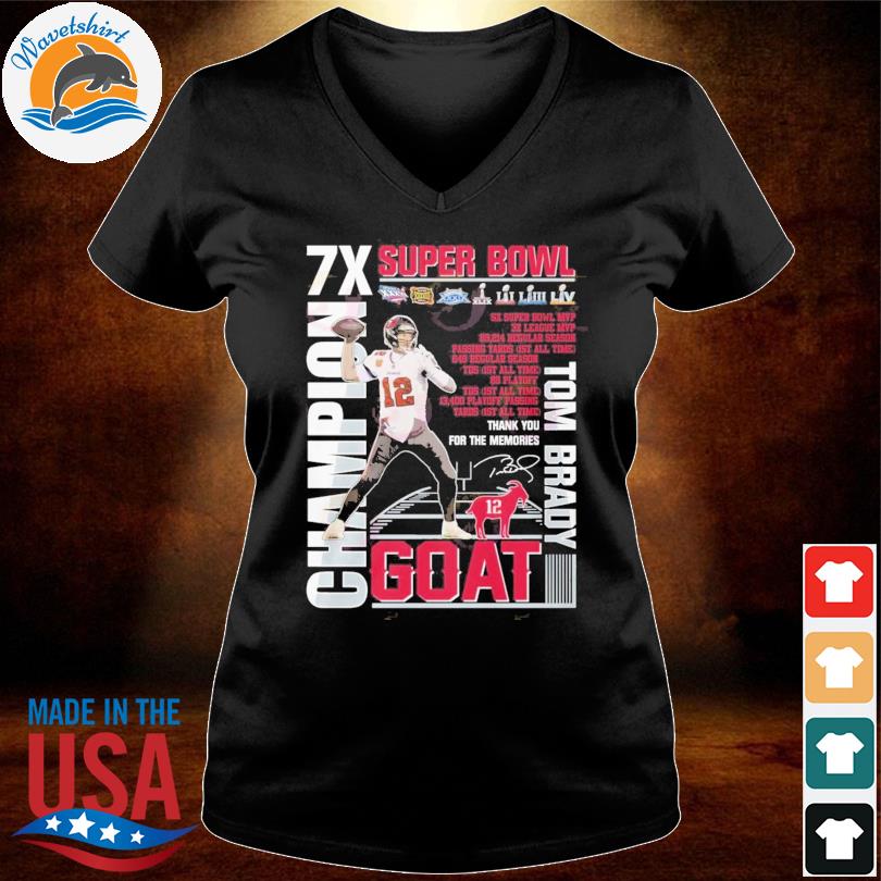 Tom brady Shirt 12 GOAT 5MVP 7 Super Bowl Champs Mens Womens, Nfl Tamp –  Eagles, Patriots