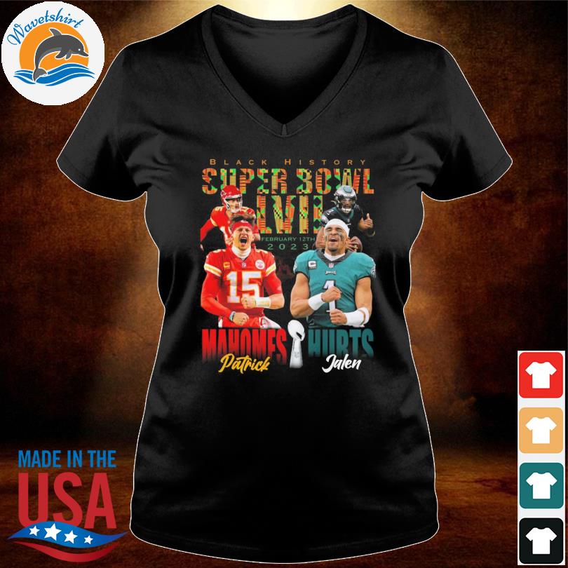 Patrick Mahomes vs Jalen Hurts Black histort super bowl LVII shirt, hoodie,  sweater and long sleeve