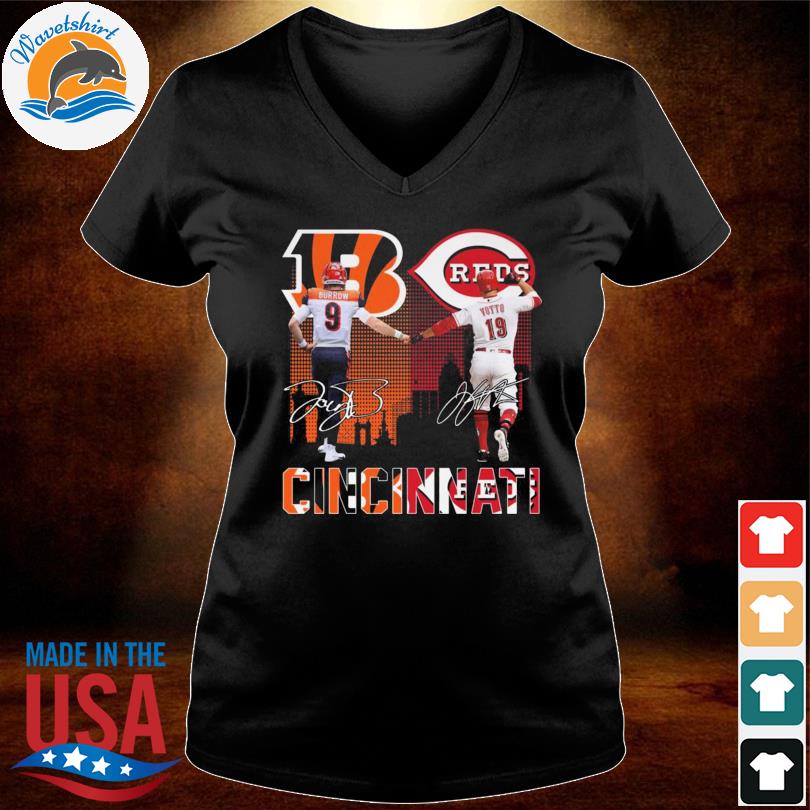 Official Cincinnati Sports Skyline Bengals Joe Burrow And Reds Joey Votto  Signatures shirt, hoodie, sweater, long sleeve and tank top