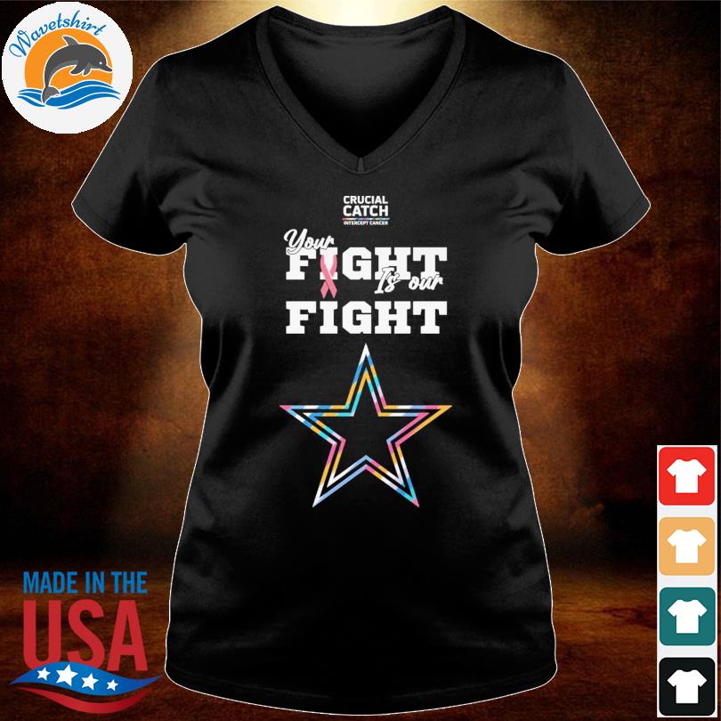 Dallas Cowboys crucial catch intercept cancer your fight is our fight shirt,  hoodie, sweater, long sleeve and tank top