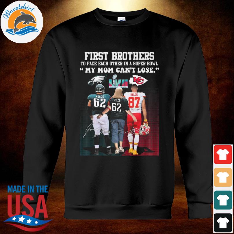 Kansas City Chiefs vs Philadelphia Eagles first brothers to face each other  in a super bowl signatures shirt, hoodie, sweater, long sleeve and tank top