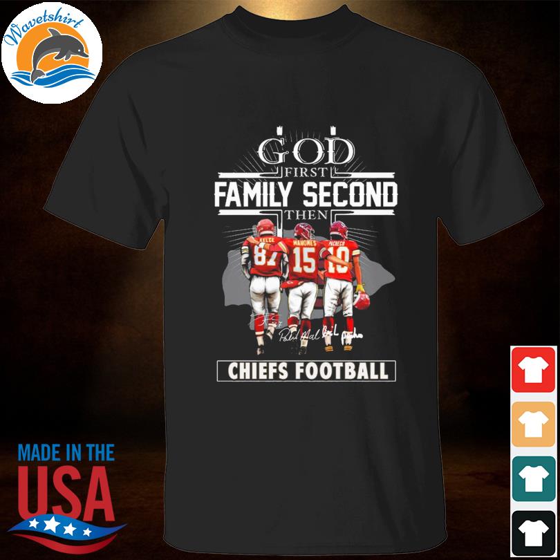 Funny God First Family Second Then Chicago Cubs Baseball Shirt