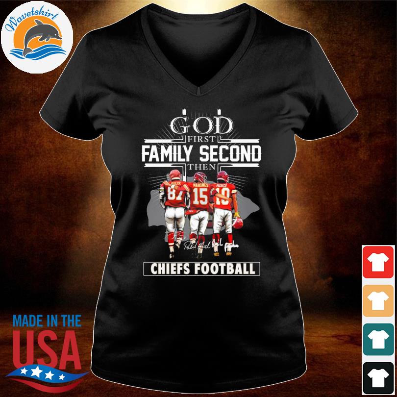 Funny God First Family Second Then Chicago Cubs Baseball Shirt