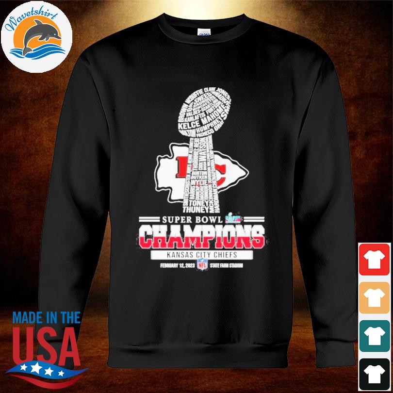 Funny Kansas City Chiefs Champions Name Player Super Bowl LVII T- shirt,  hoodie, sweater, long sleeve and tank top
