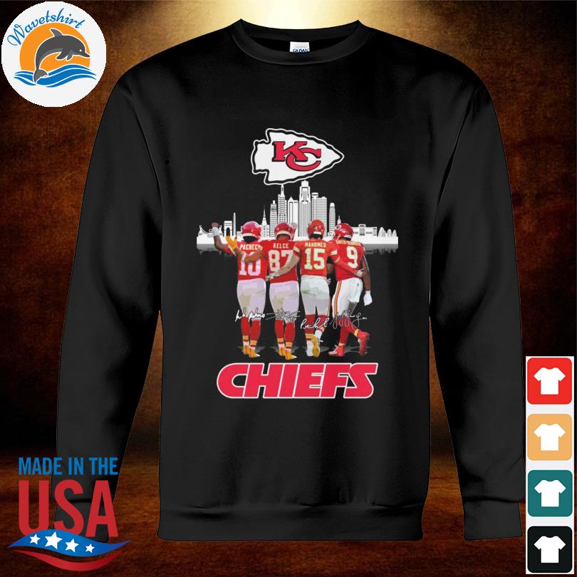 Champions Kansas City Chiefs Travis Kelce Patrick Mahomes And Isiah Pacheco  Signatures T-shirt, hoodie, sweater and long sleeve