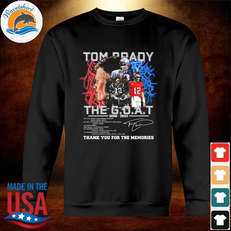 Official 12 Tom Brady GOAT Signature 2023 Shirt, hoodie, sweater, long  sleeve and tank top