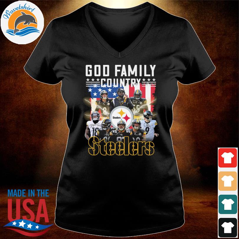 Pittsburgh Steelers God Family Country Steelers Signed Shirt