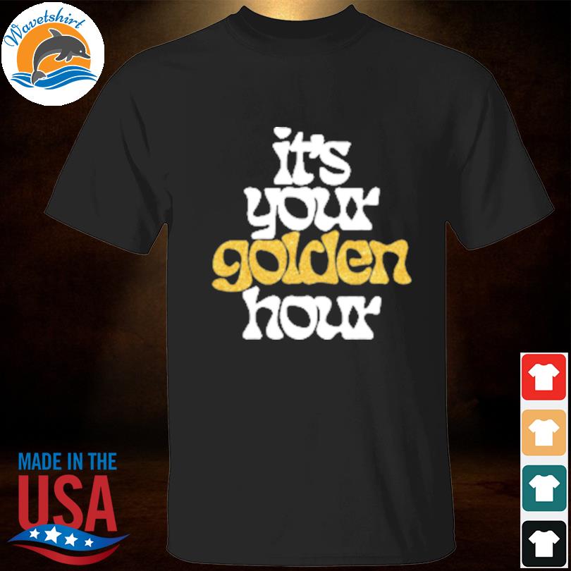 Jvke golden hour gold shimmer shirt