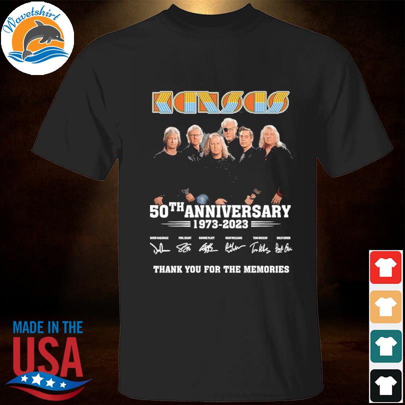 Kansas band 50th anniversary 1973 2023 thank you for the memories signatures shirt