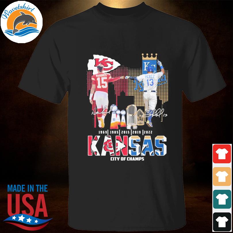 Kansas city of champs mahomes and perez signatures shirt