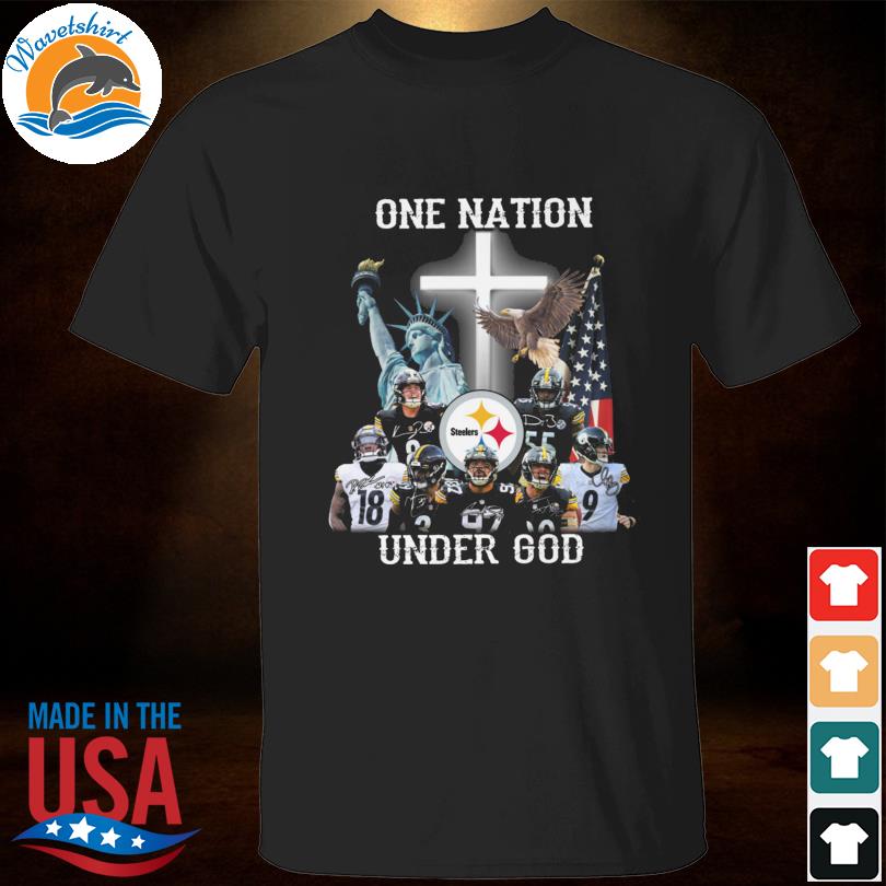 One Nation Pittsburgh Steelers Under God American Flag Signatures Unisex T- Shirt - REVER LAVIE