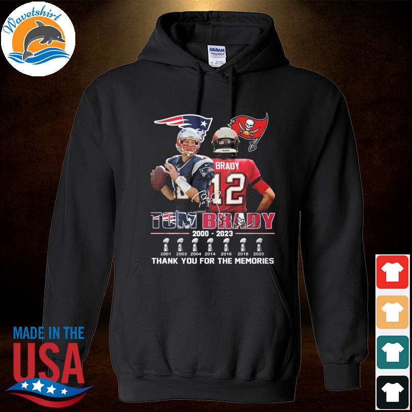 Tom Brady The GOAT 2000-2023 Thank You For The Memories Signature shirt,  hoodie, sweater, long sleeve and tank top