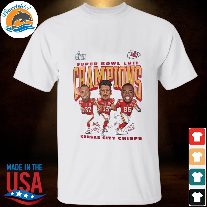 Patrick Mahomes Travis Kelce Chris Jones Super bowl LVII Champions  signatures shirt, hoodie, sweater, long sleeve and tank top