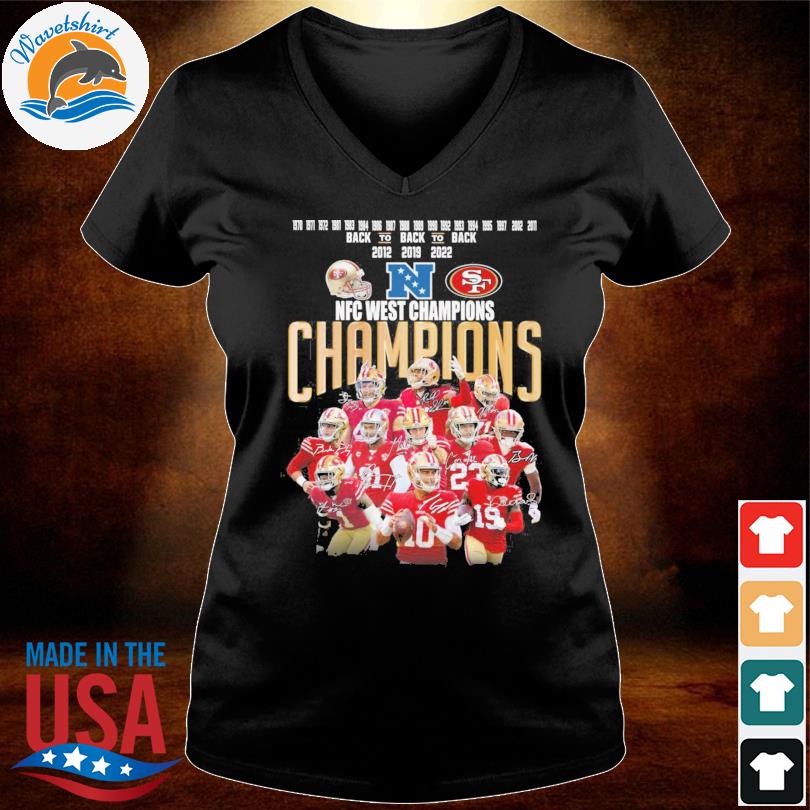 San Francisco 49ers 2022 NFC West Champions 1970 2022 Signatures Shirt