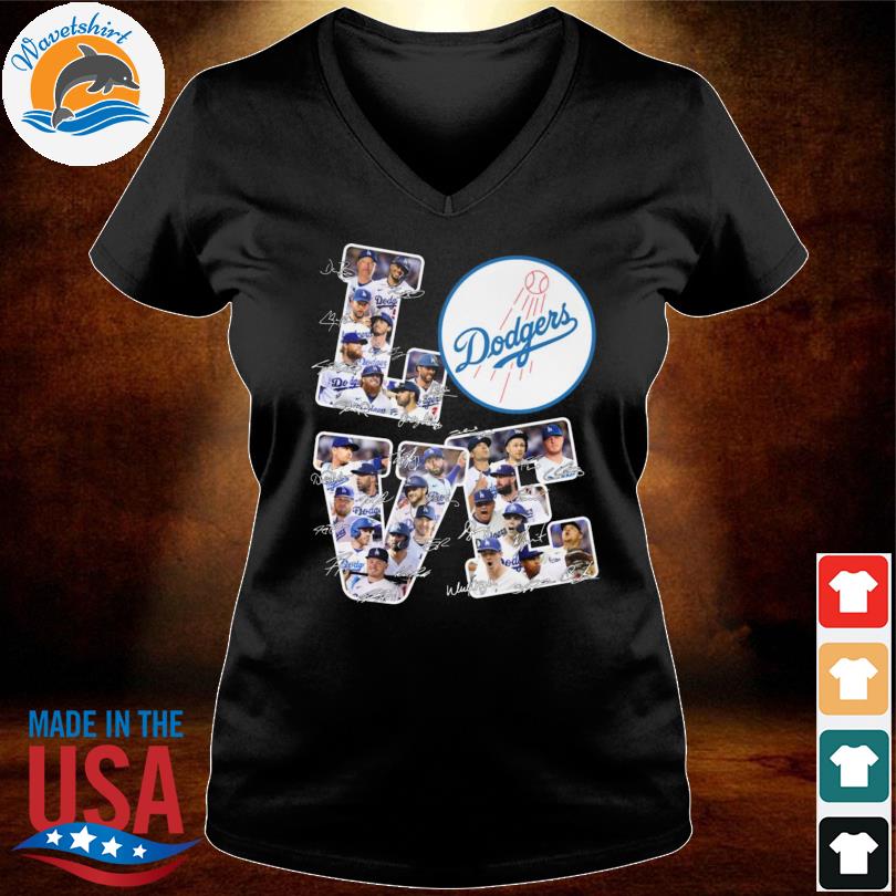 Love Los Angeles Dodgers all team player signatures 2023 shirt