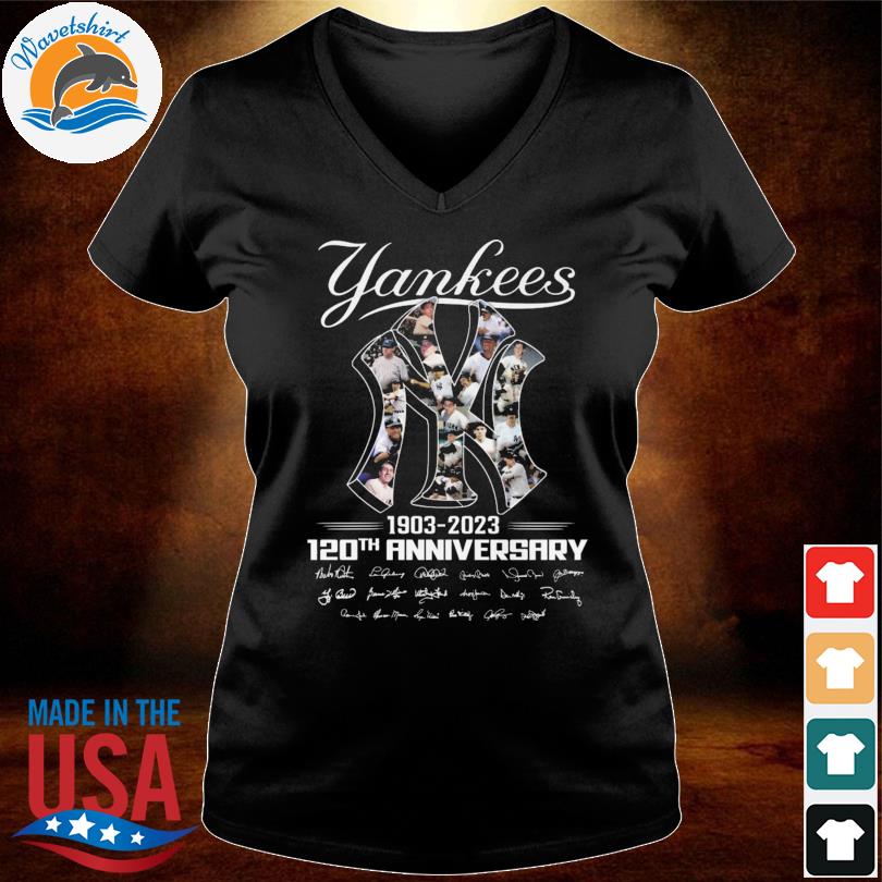 New York Yankees 1903 2023 120th Anniversary signatures shirt - Dalatshirt