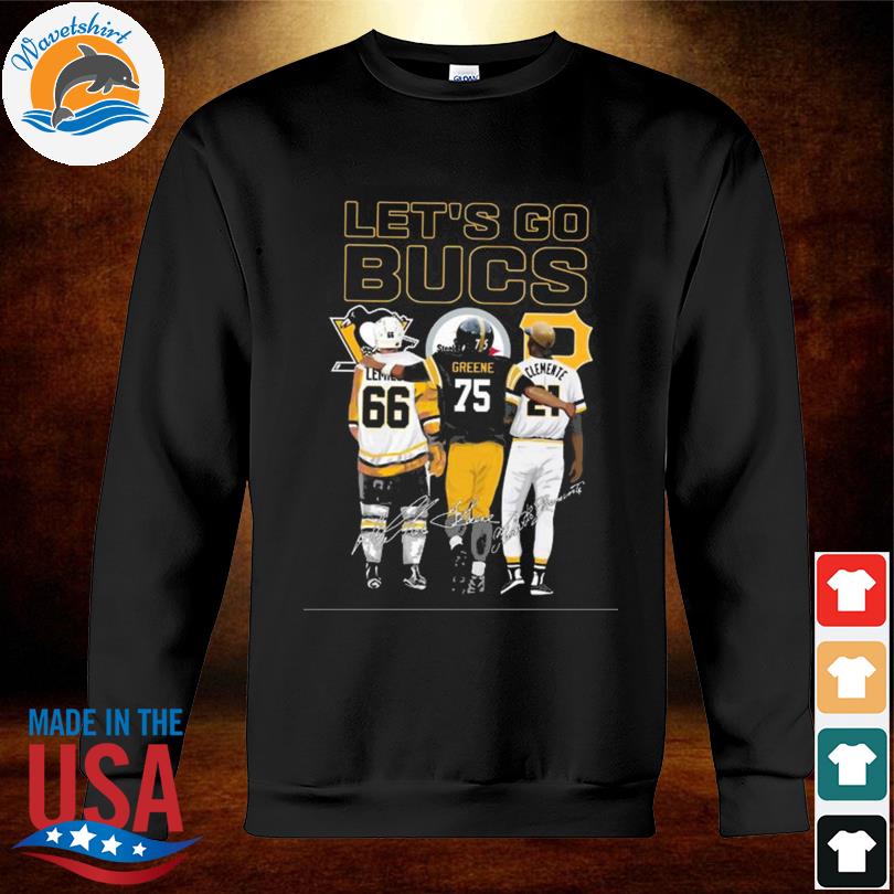 Pittsburgh Steelers Joe Greene Pirates Roberto Clemente Penguins Mario  Lemieux Friendship T-Shirt - TeeNavi