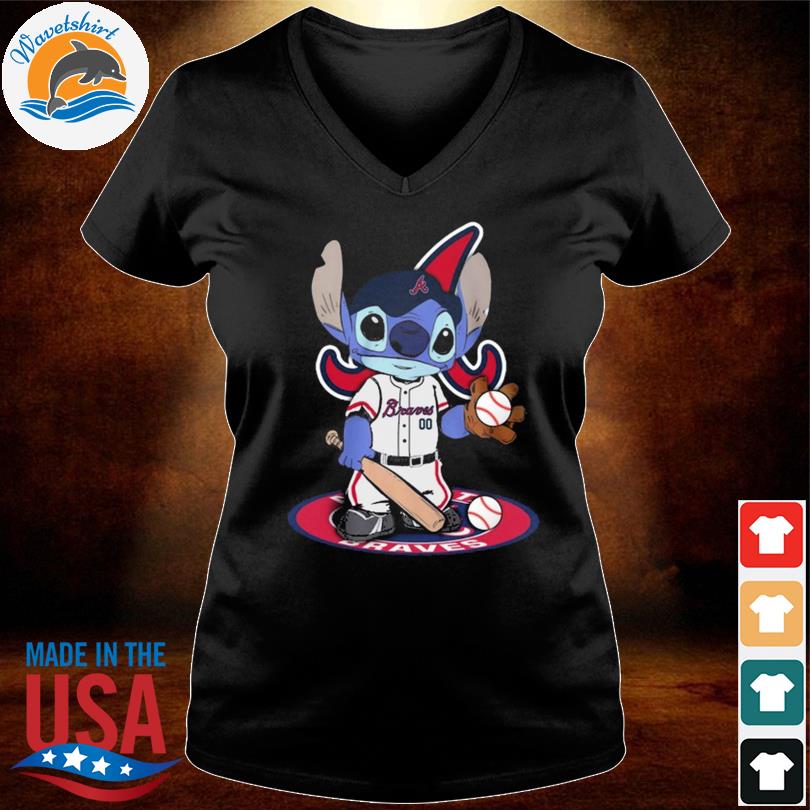 Stitch Baseball Atlanta Braves Logo Shirt