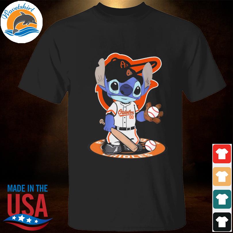 Baby Stitch Baltimore Orioles baseball logo 2023 shirt