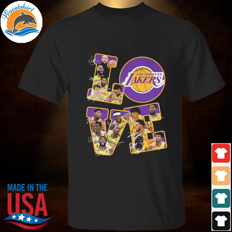 Love Los Angeles Lakers all team signatures 2023 shirt