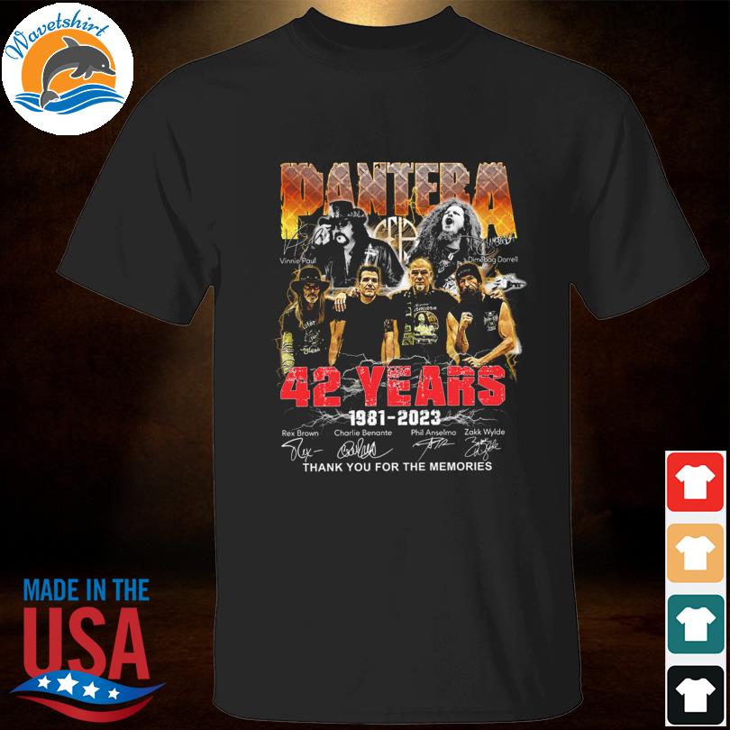 Pantera 42 years 1981 2023 thank you for the memories signatures shirt