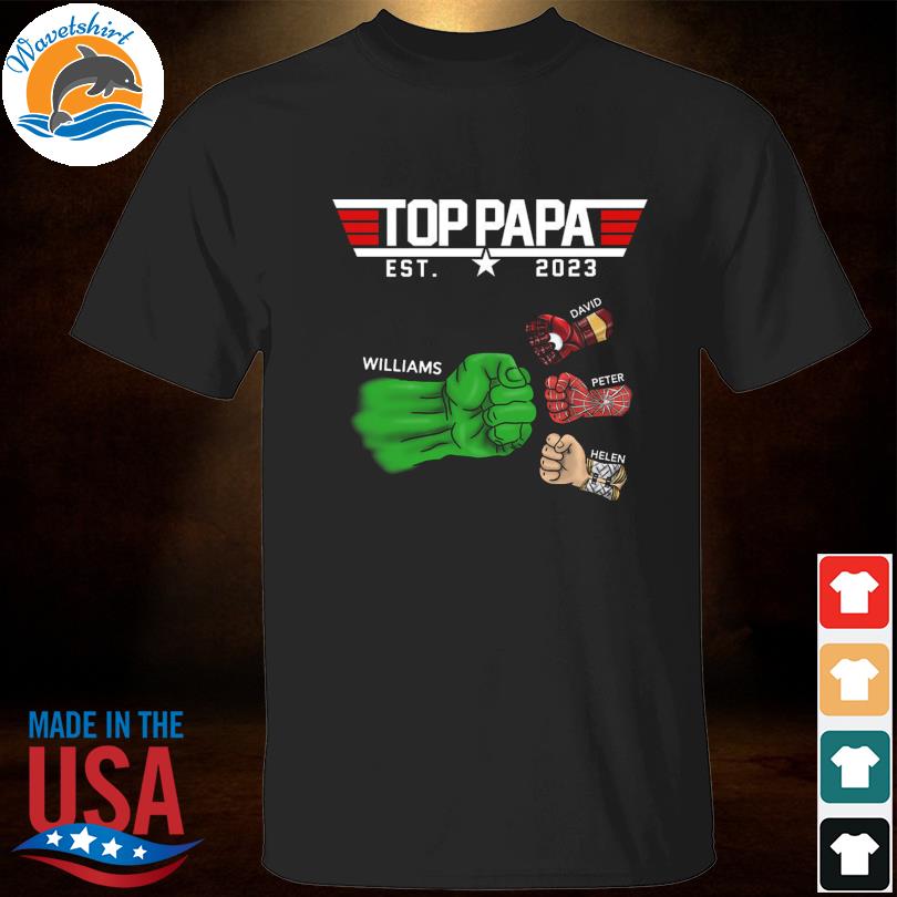 Top papa personalized est 2023 shirt