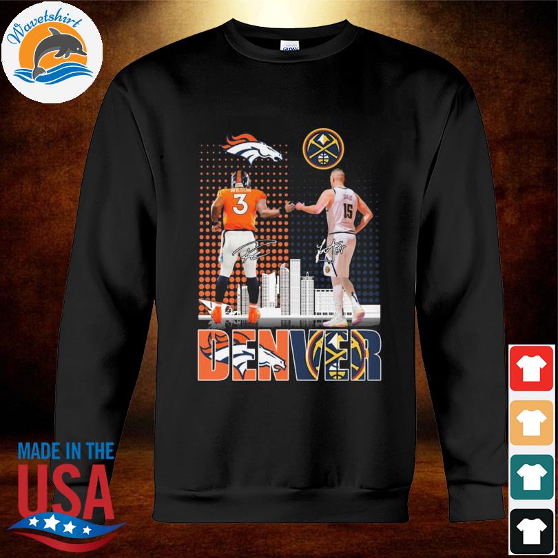 Denver Broncos Russell Wilson And Denver Nuggets Nikola Jokic Signatures  shirt, hoodie, longsleeve, sweatshirt, v-neck tee