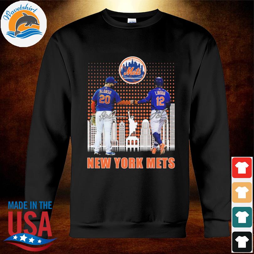 New York Mets Alonso Lindor Skyline signatures 2023 shirt, hoodie, sweater,  long sleeve and tank top