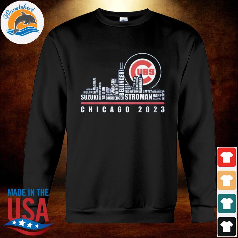 Chicago Cubs city skyline players names 2023 shirt, hoodie