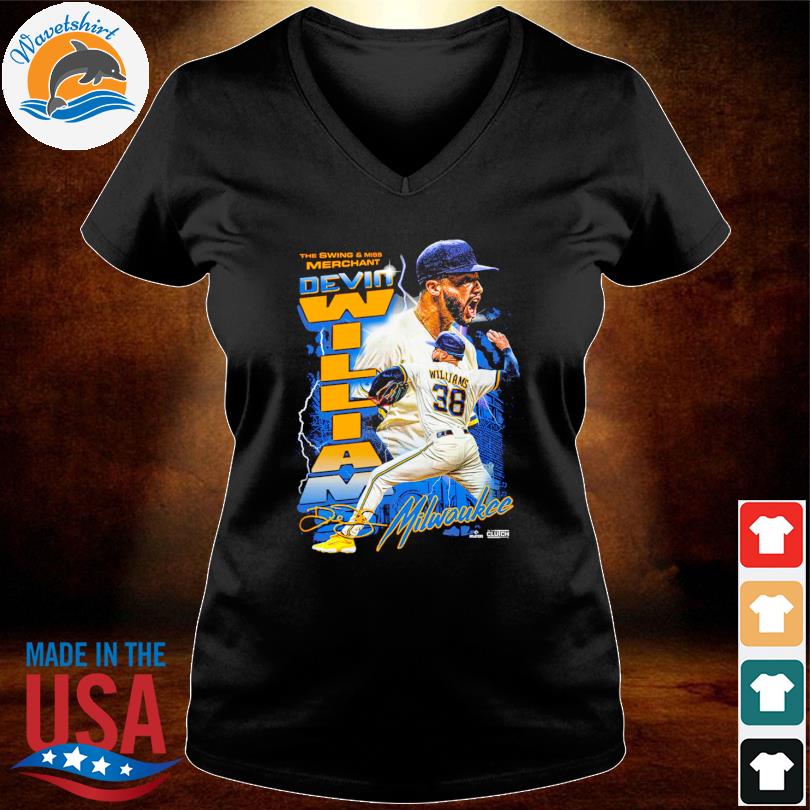 Official devin Williams Swing & Miss Merchant MLBPA Tee shirt