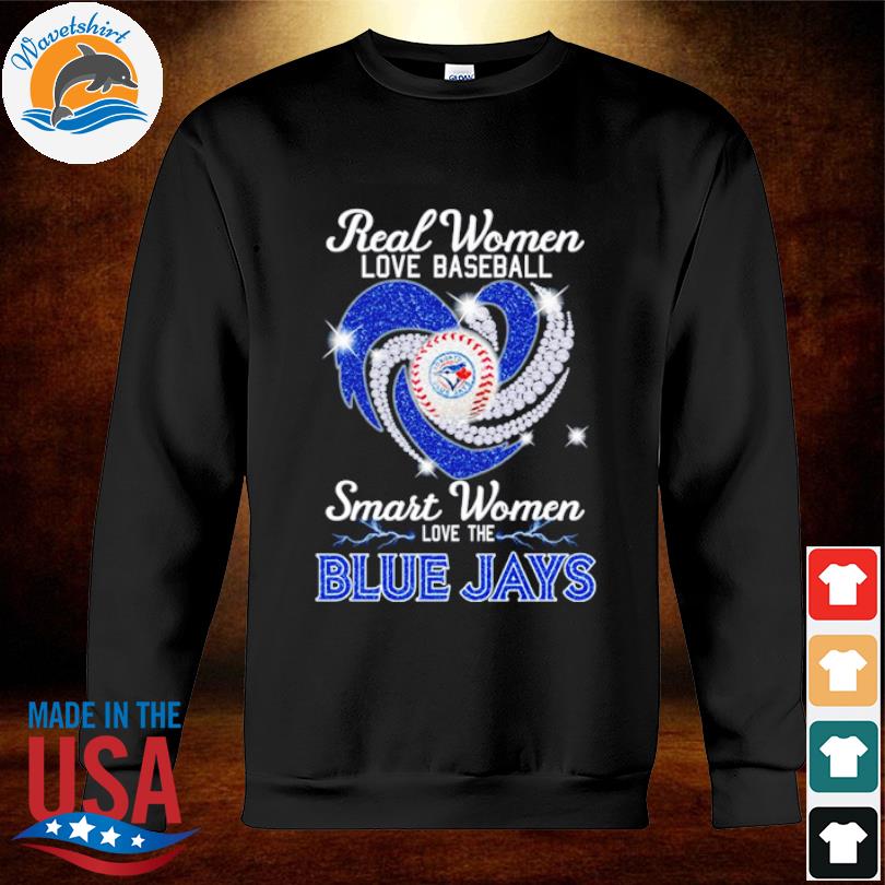 Official Real women love baseball smart women love the Blue Jays shirt,  hoodie, longsleeve, sweater