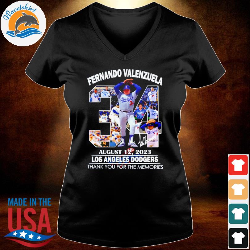 Official fernando valenzuela august 12 2023 los angeles Dodgers thank you  for the memories shirt, hoodie, sweatshirt for men and women