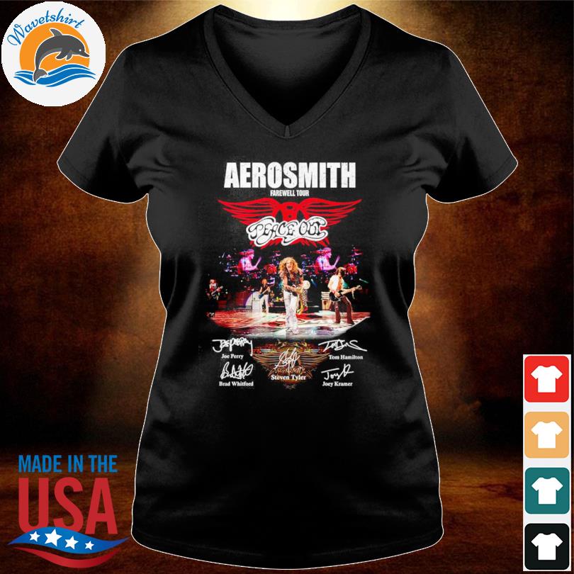 Aerosmith Farewell Tour And Their Signatures T-shirt