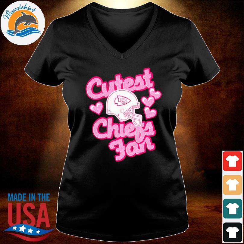 Girls Infant Kansas City Chiefs Pink Cutest Fan Hearts Shirt