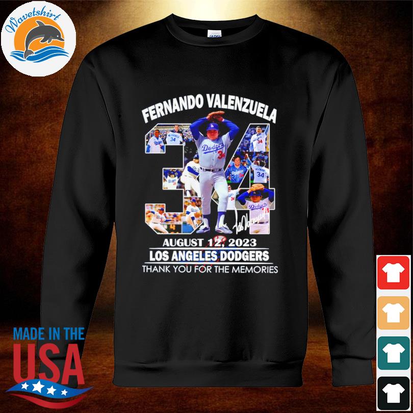 Fernando valenzuela august 12 2023 los angeles dodgers thank you for the  memories shirt, hoodie, sweater, long sleeve and tank top