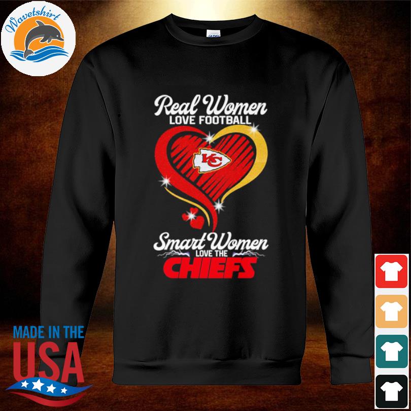 Real women love football smart women love the chiefs heart 2023 shirt,  hoodie, sweater, long sleeve and tank top