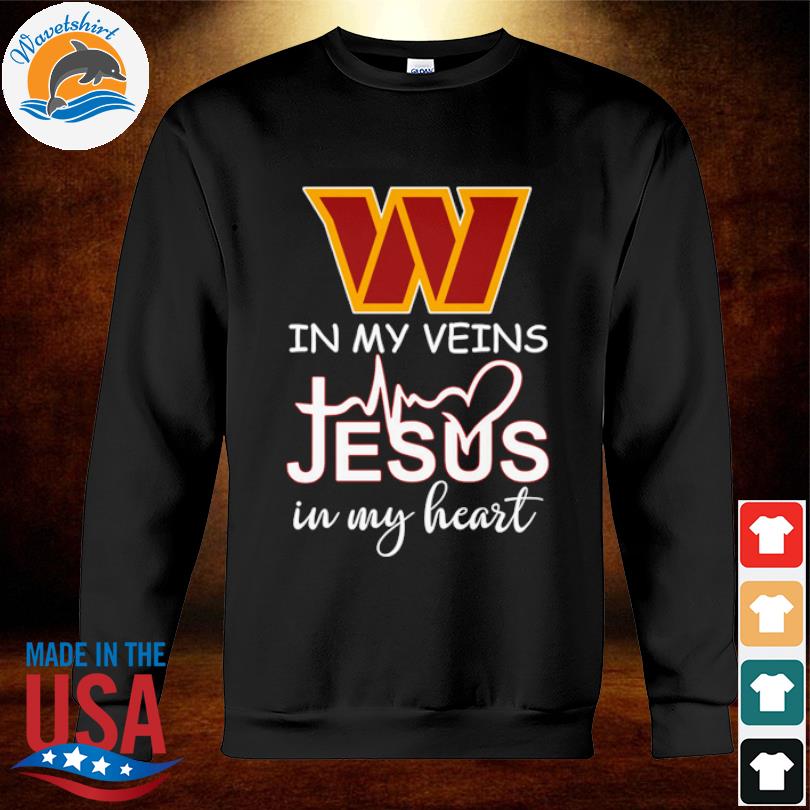 Washington Commanders Logo 2023 In My Veins Jesus In My Heart