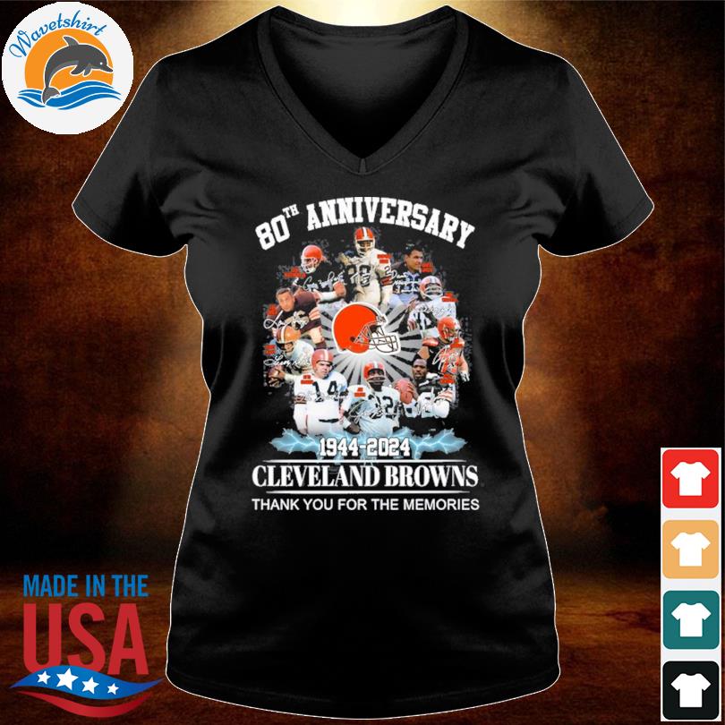 Funny Cleveland Browns 75th anniversary 1946 2021 signatures thank you for  the memories shirt, hoodie, sweater, long sleeve and tank top