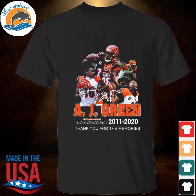 A j green cincinnati bengals 2011 2021 thank you for the memories shirt,  hoodie, sweater, long sleeve and tank top