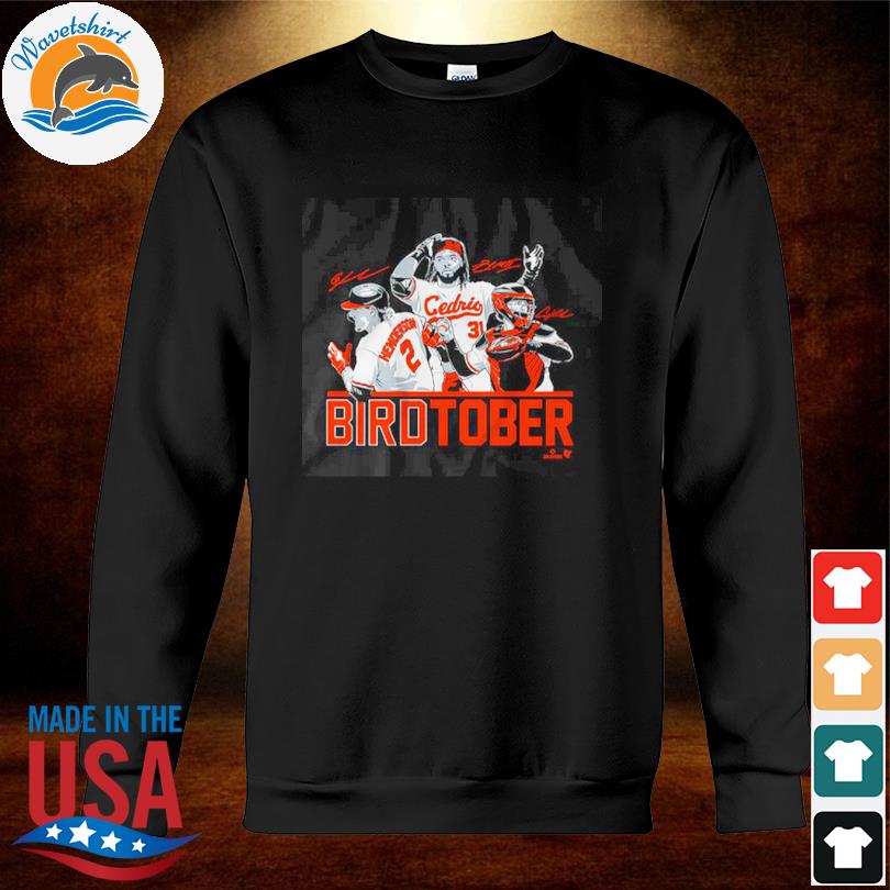 Adley Rutschman Gunnar Henderson & Cedric Mullins Birdtober Shirt, hoodie,  sweater, long sleeve and tank top